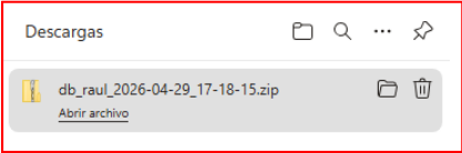 Backup completado