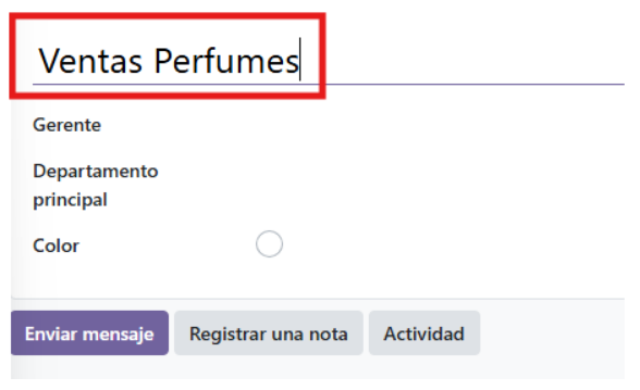 Departamentos creados