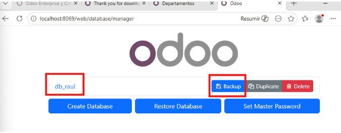 Selector de base de datos